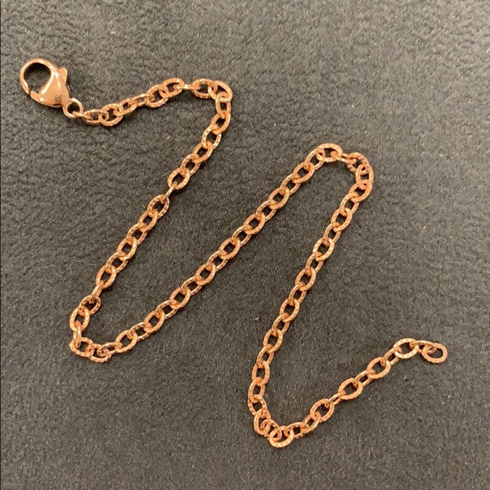 Rose gold plated sterling silver anklet